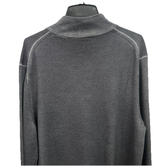 Michael Kors Men’s X-Large Sweater Half Zip Ash 100% Extrafine Merino Wool - Picture 8 of 10